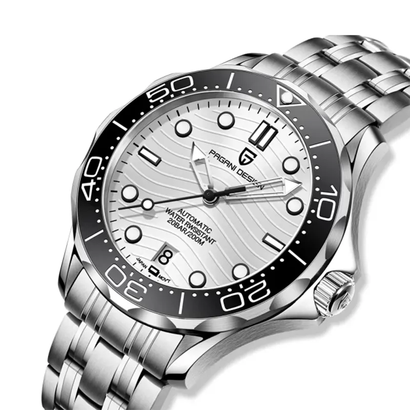 Pagani Design Seamaster White Dial Men's Watch-  PD-1685